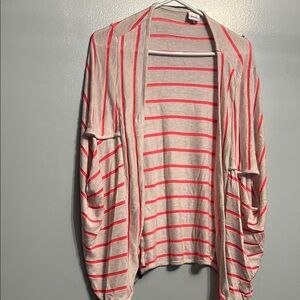 Bench Women’s Striped Open-Front Cardigan, size large cap sleeve